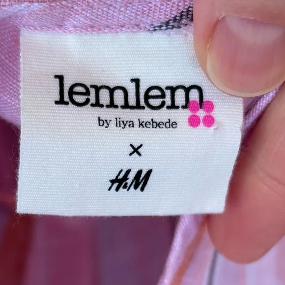 Lem Lem x H&M linen Pink Boho Dress, size M - Picture 10 of 11